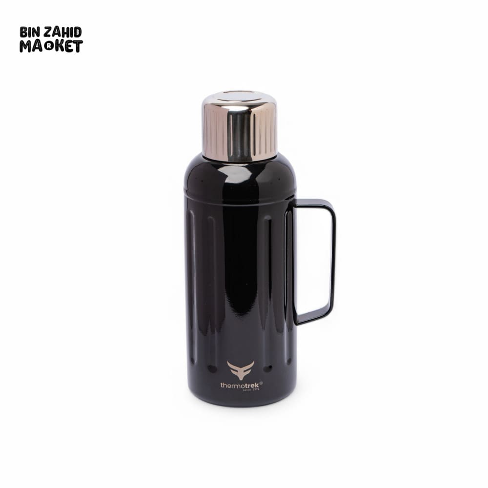 THERMOTREK STAINLESS STEEL INSULATED THERMOS WITH HANDLE - 33-8 OZ 1000ML BLACK