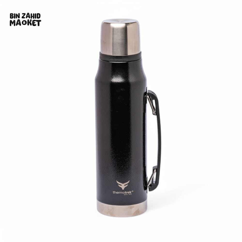 THERMOTREK STAINLESS STEEL INSULATED THERMOS WITH HANDLE - 33-8 OZ 1000ML BLACK
