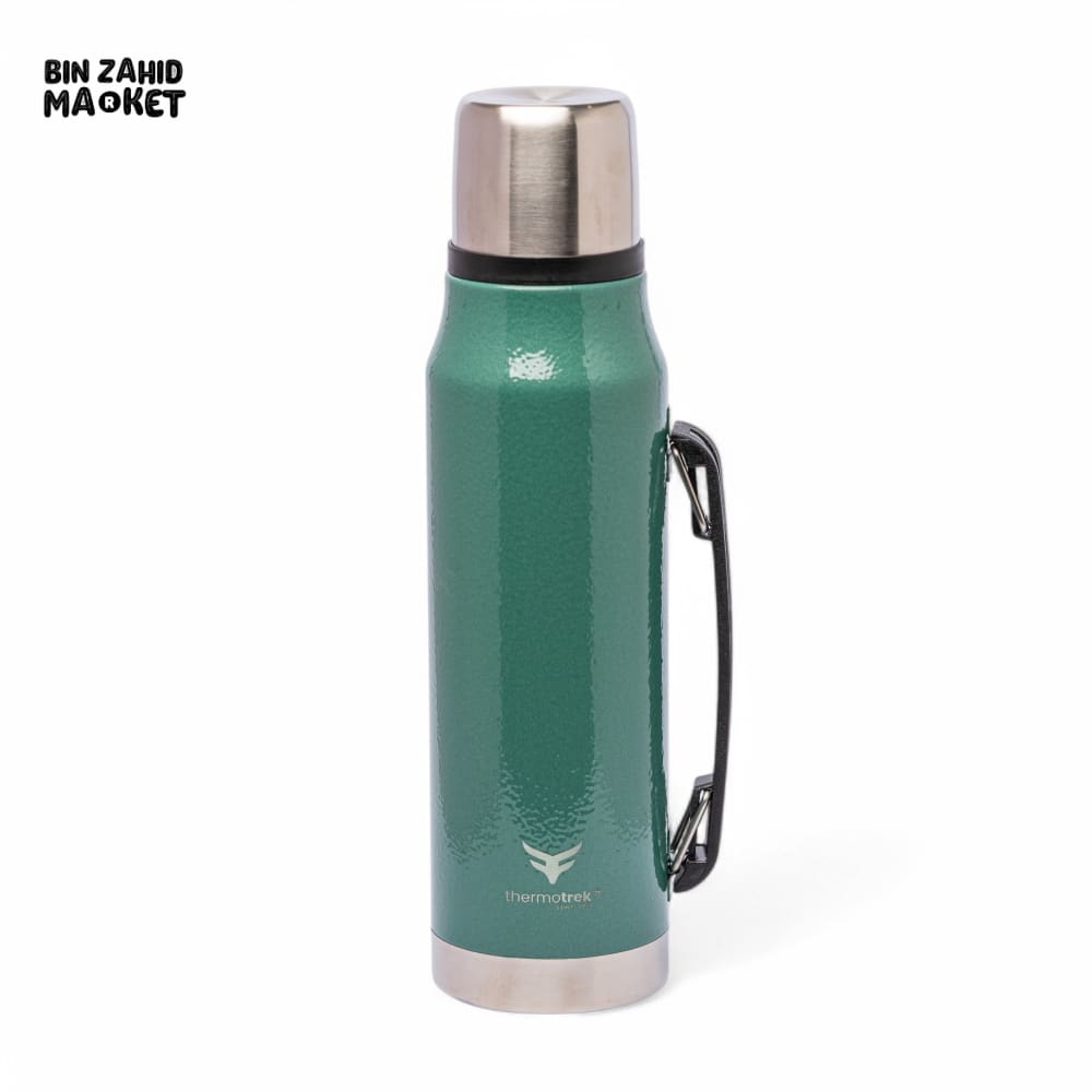THERMOTREK STAINLESS STEEL INSULATED THERMOS WITH HANDLE - 33-8 OZ 1000ML GREEN