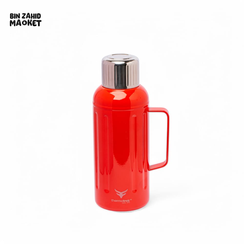 THERMOTREK STAINLESS STEEL INSULATED THERMOS WITH HANDLE - 33-8 OZ 1000ML RED