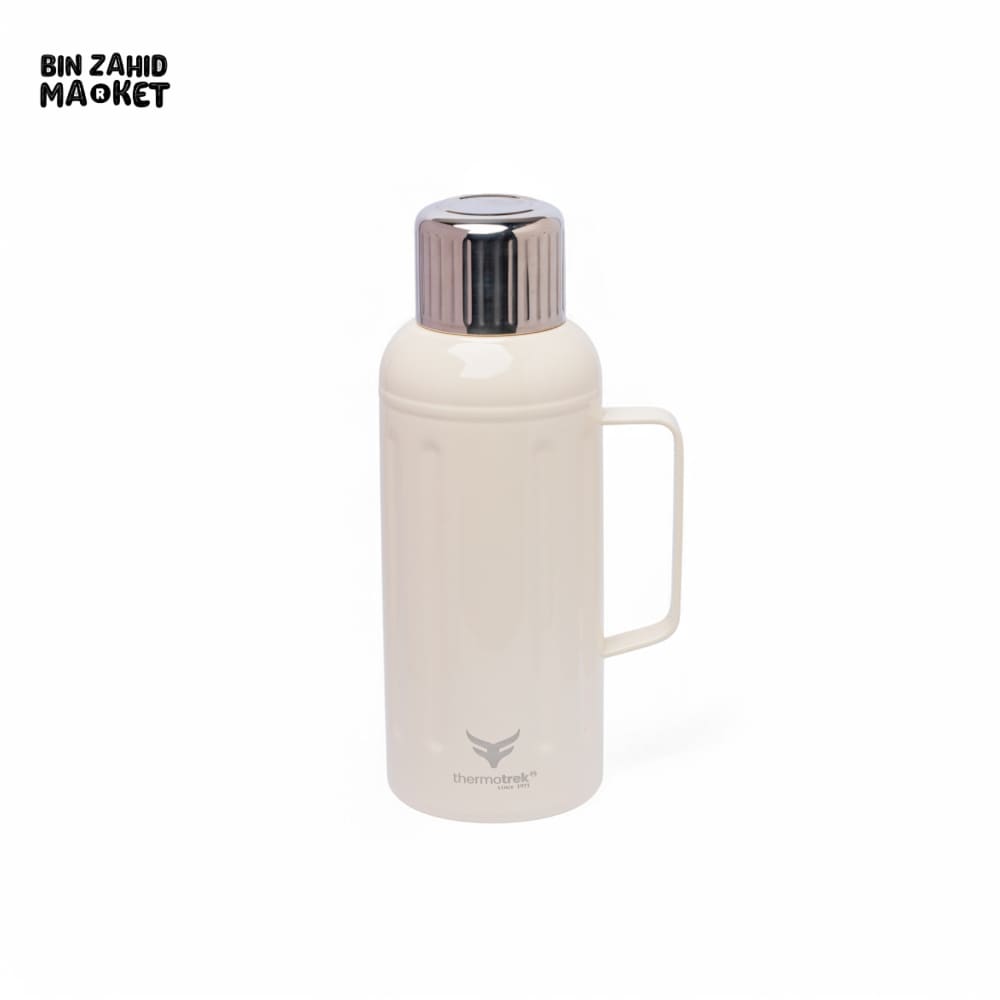 THERMOTREK STAINLESS STEEL INSULATED THERMOS WITH HANDLE - 33-8 OZ 1000ML WHITE