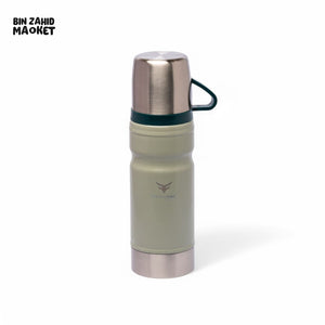 THERMOTREK STAINLESS STEEL INSULATED WATER BOTTLE WITH SCREW-ON CAP - 23 OZ 680ML LIGHT GREEN