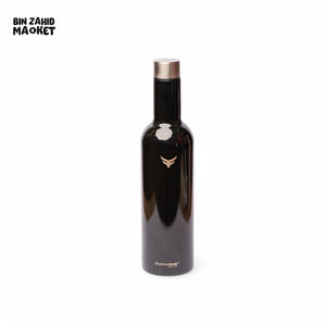 THERMOTREK STAINLESS STEEL INSULATED WATER BOTTLE WITH SCREW-ON CAP - 25-4 OZ 750ML GLOSSY BLACK