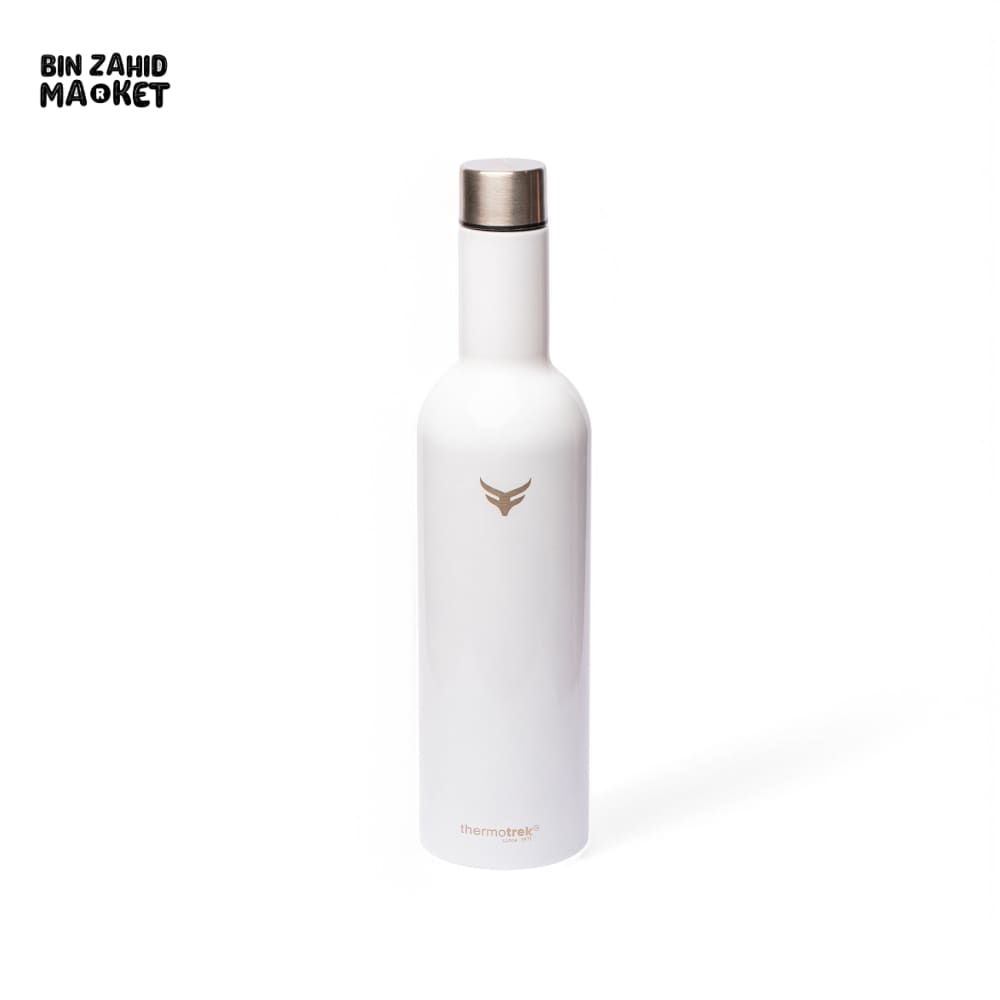 THERMOTREK STAINLESS STEEL INSULATED WATER BOTTLE WITH SCREW-ON CAP - 25-4 OZ 750ML WHITE