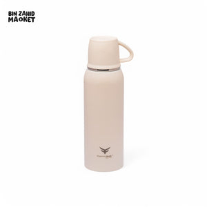 THERMOTREK STAINLESS STEEL INSULATED WATER BOTTLE WITH SCREW-ON CAP - 27 OZ 800ML WHITE