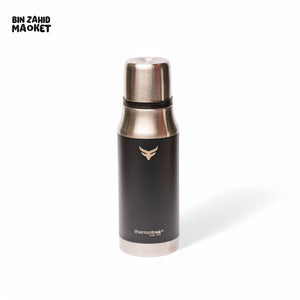 THERMOTREK STAINLESS STEEL INSULATED WATER BOTTLE WITH SCREW-ON CAP - 33-8 OZ 1000ML BLACK