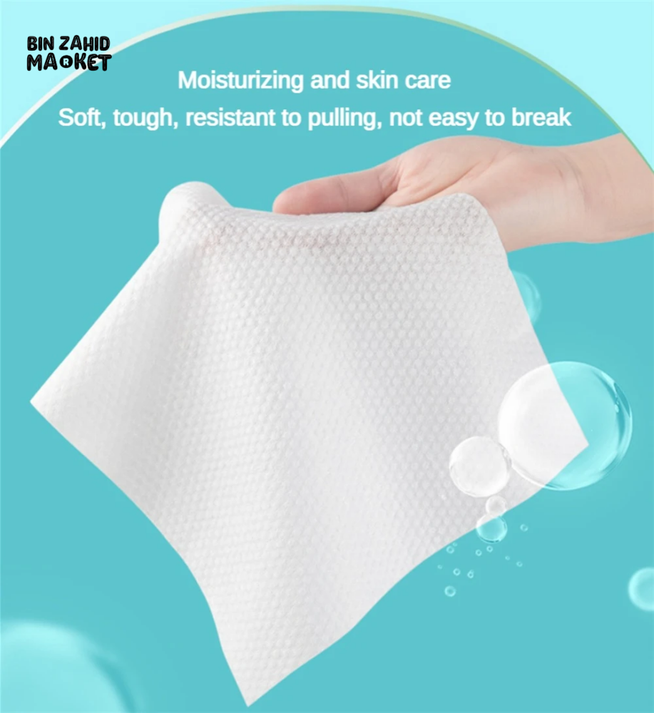 THICK MAKEUP REMOVAL & DRY WIPES - 70 PIECES DISPOSABLE 100% COTTON FACE TOWELS