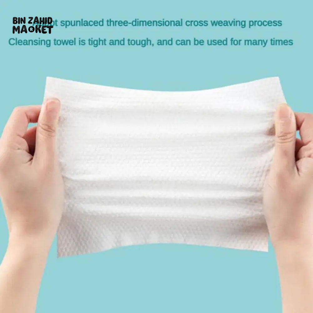 THICK MAKEUP REMOVAL & DRY WIPES - 70 PIECES DISPOSABLE 100% COTTON FACE TOWELS