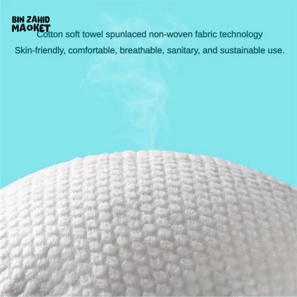 THICK MAKEUP REMOVAL & DRY WIPES - 70 PIECES DISPOSABLE 100% COTTON FACE TOWELS