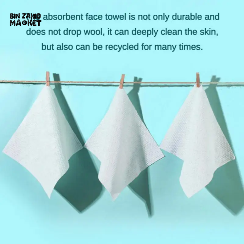 THICK MAKEUP REMOVAL & DRY WIPES - 70 PIECES DISPOSABLE 100% COTTON FACE TOWELS