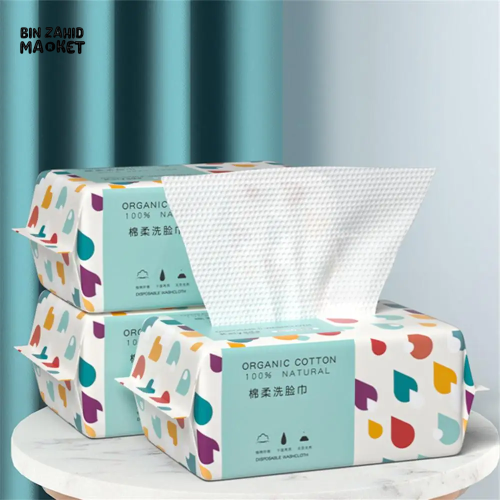 THICK MAKEUP REMOVAL & DRY WIPES - 70 PIECES DISPOSABLE 100% COTTON FACE TOWELS