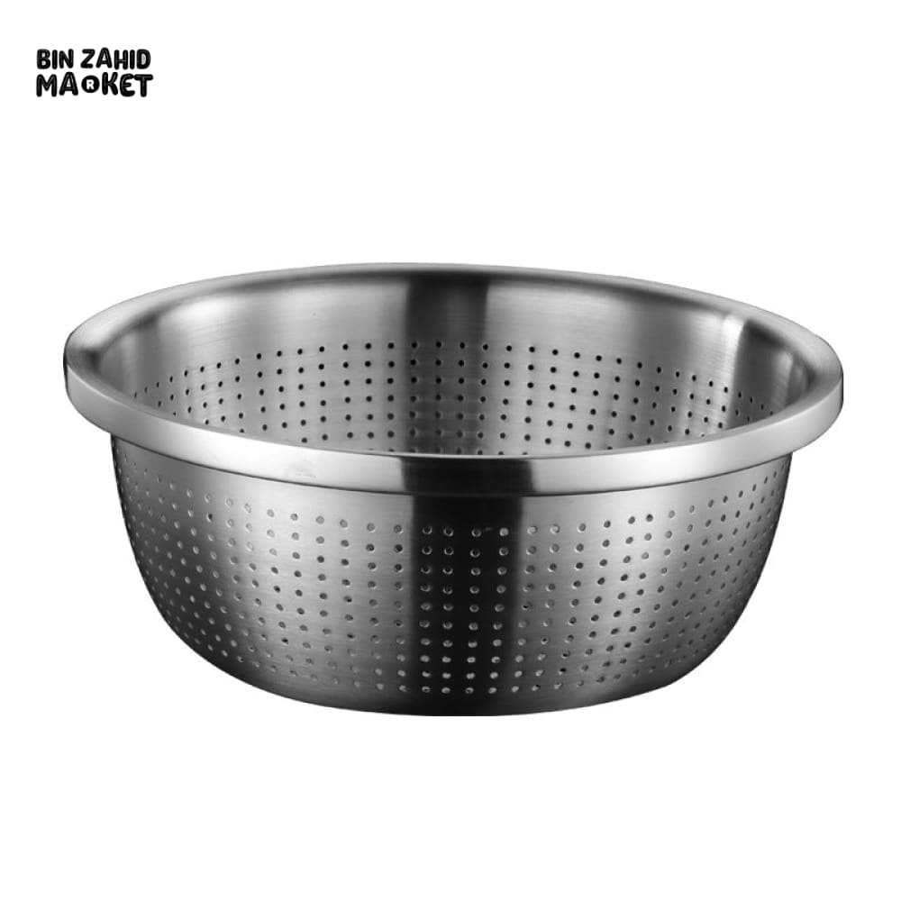 THICKEN STAINLESS STEEL DRAIN BASIN VEGETABLE FRUIT COLANDER RICE SIEVE KITCHEN ACCESSORY