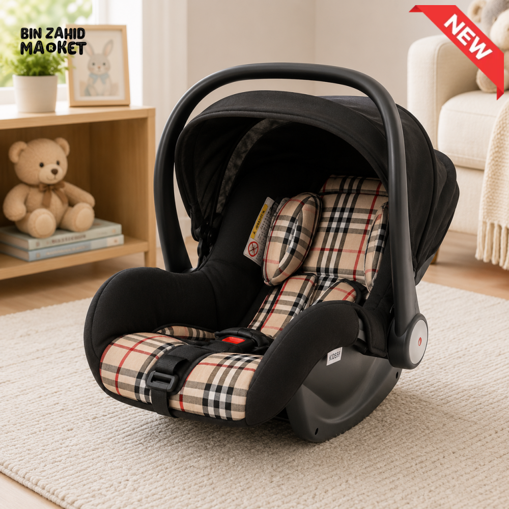 2-IN-1 BABY CARRIER & CAR SEAT – NEWBORN TO 18 MONTHS (BEIGE CHECK UNISEX)