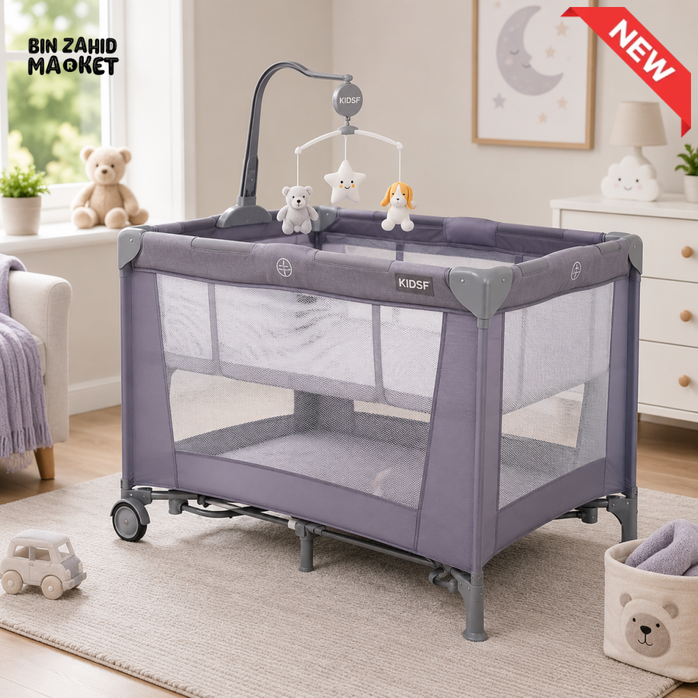 ALL-IN-ONE BABY PLAY YARD – GREY