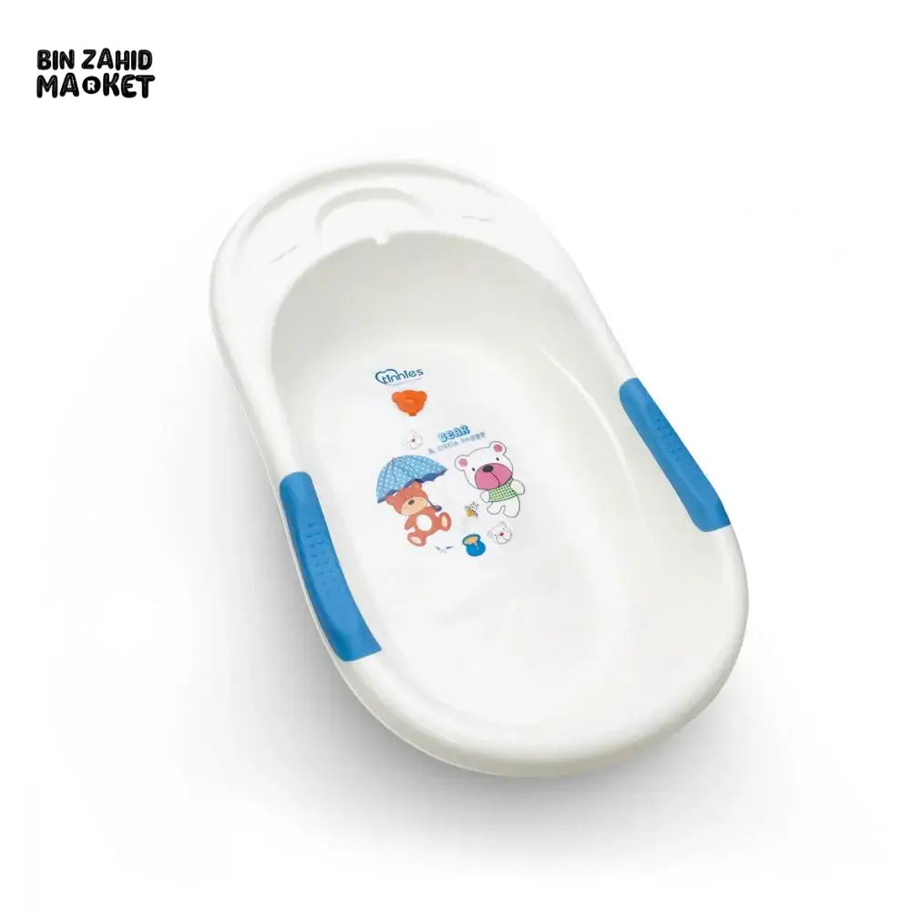 TINNIES BABY BATH TUB – ERGONOMIC, SAFE & COMFORTABLE NEWBORN AND INFANT BATHTUB WITH ANTI-SLIP DESIGN FOR EASY BATHING - BLUE