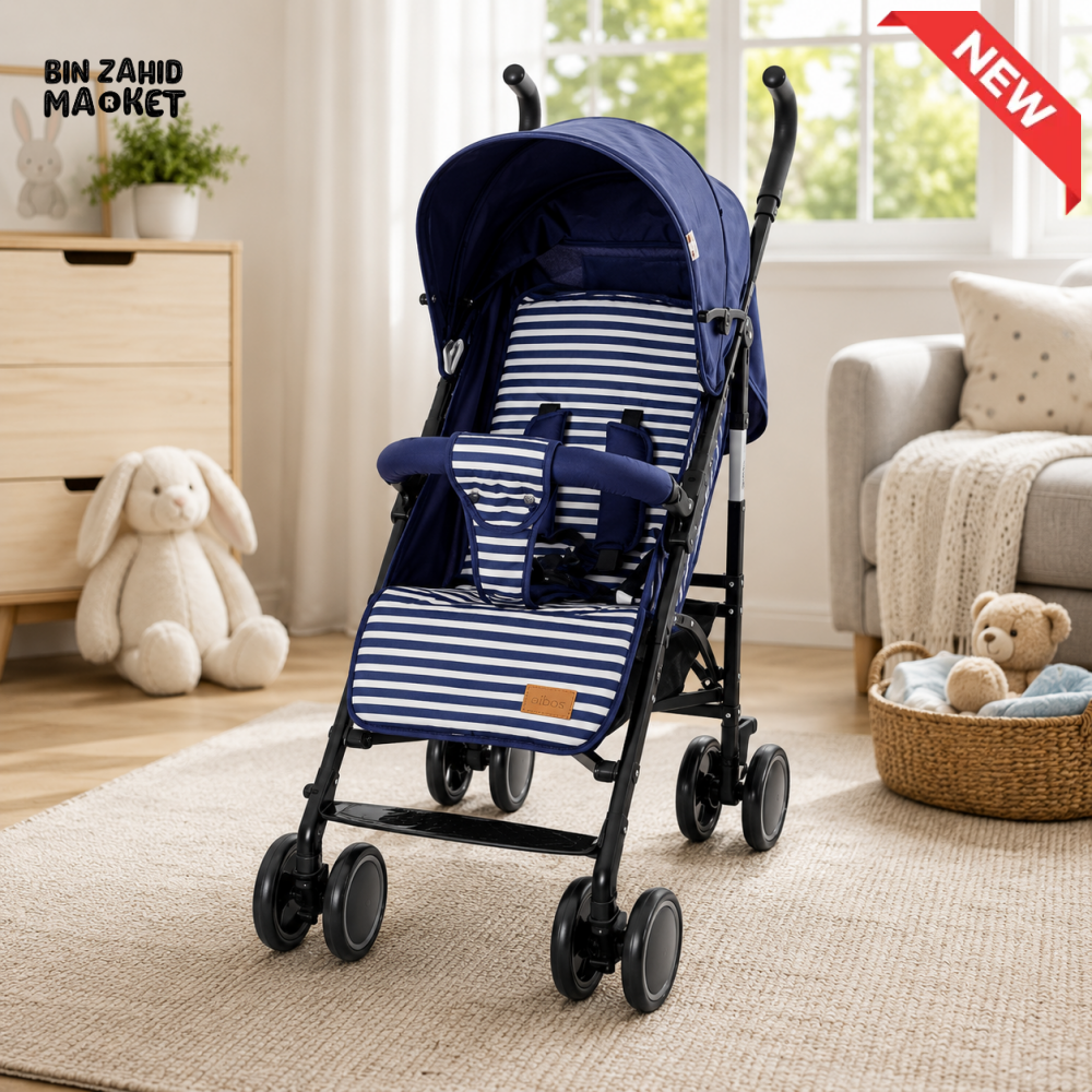 TINNIES BABY BUGGY – NAVY BLUE STRIPED