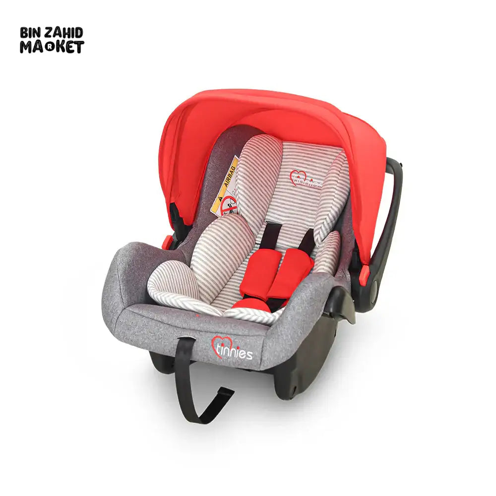 TINNIES BABY CARRY COT / CAR SEAT – SAFE & COMFORTABLE - RED