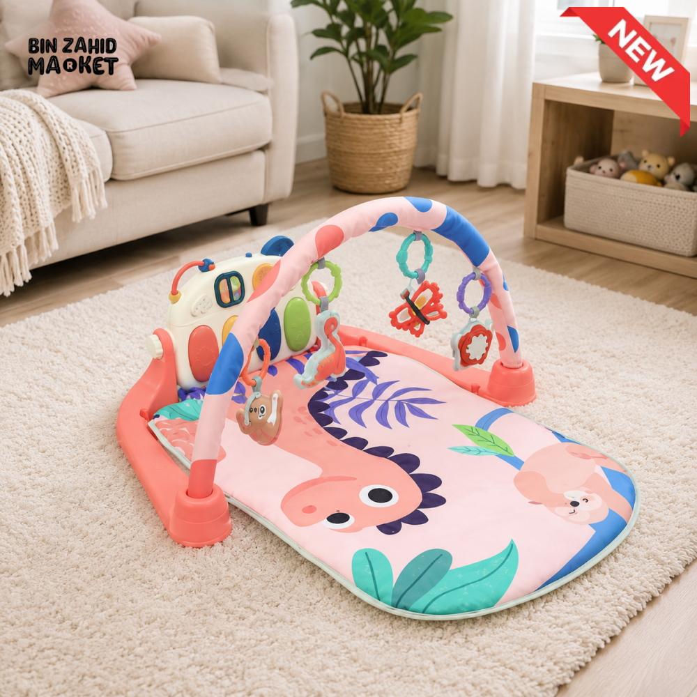 TINNIES BABY PIANO PLAY GYM & ACTIVITY MAT PINK (0–36 MONTHS)