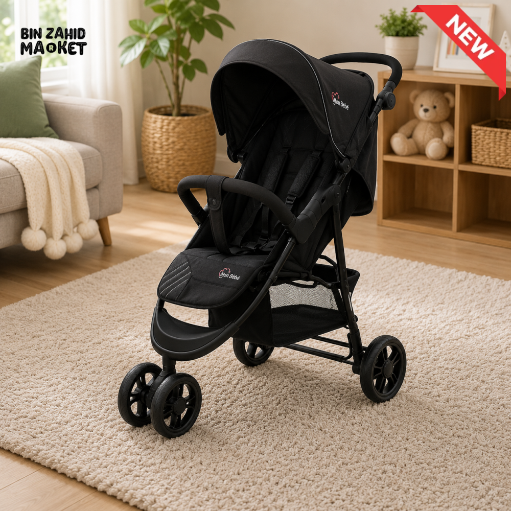 TINNIES BABY STROLLER 3 WHEELER - BLACK