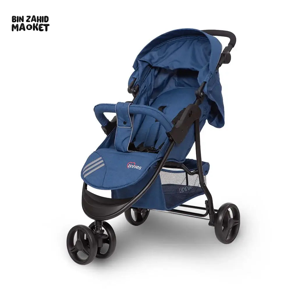 TINNIES BABY STROLLER 3 WHEELER – SAFE, DURABLE & COMFORTABLE - BLUE