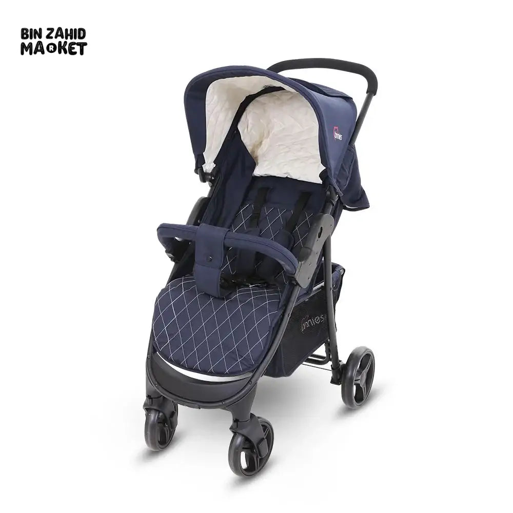 TINNIES BABY STROLLER WITH SAFETY BELT & ADJUSTABLE SEAT - BLUE