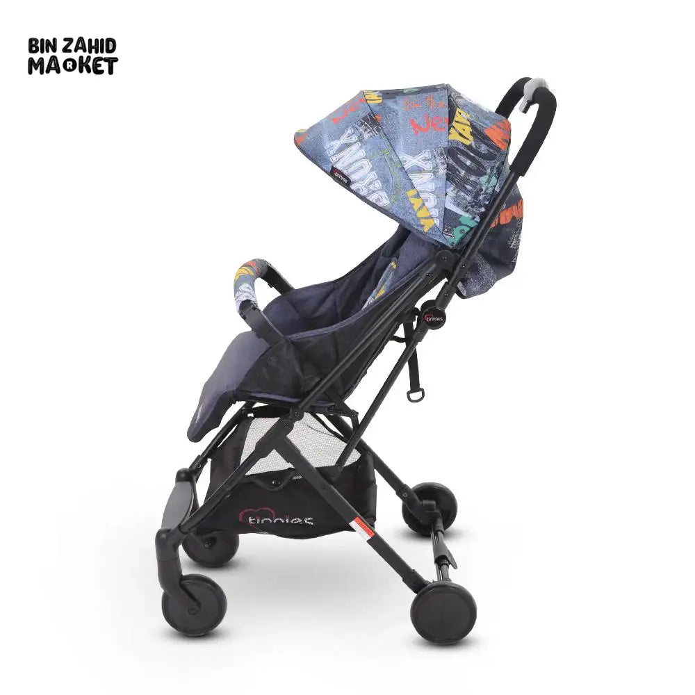 TINNIES BABY STROLLER WITH SAFETY BELT & STORAGE BASKET - COW BOY