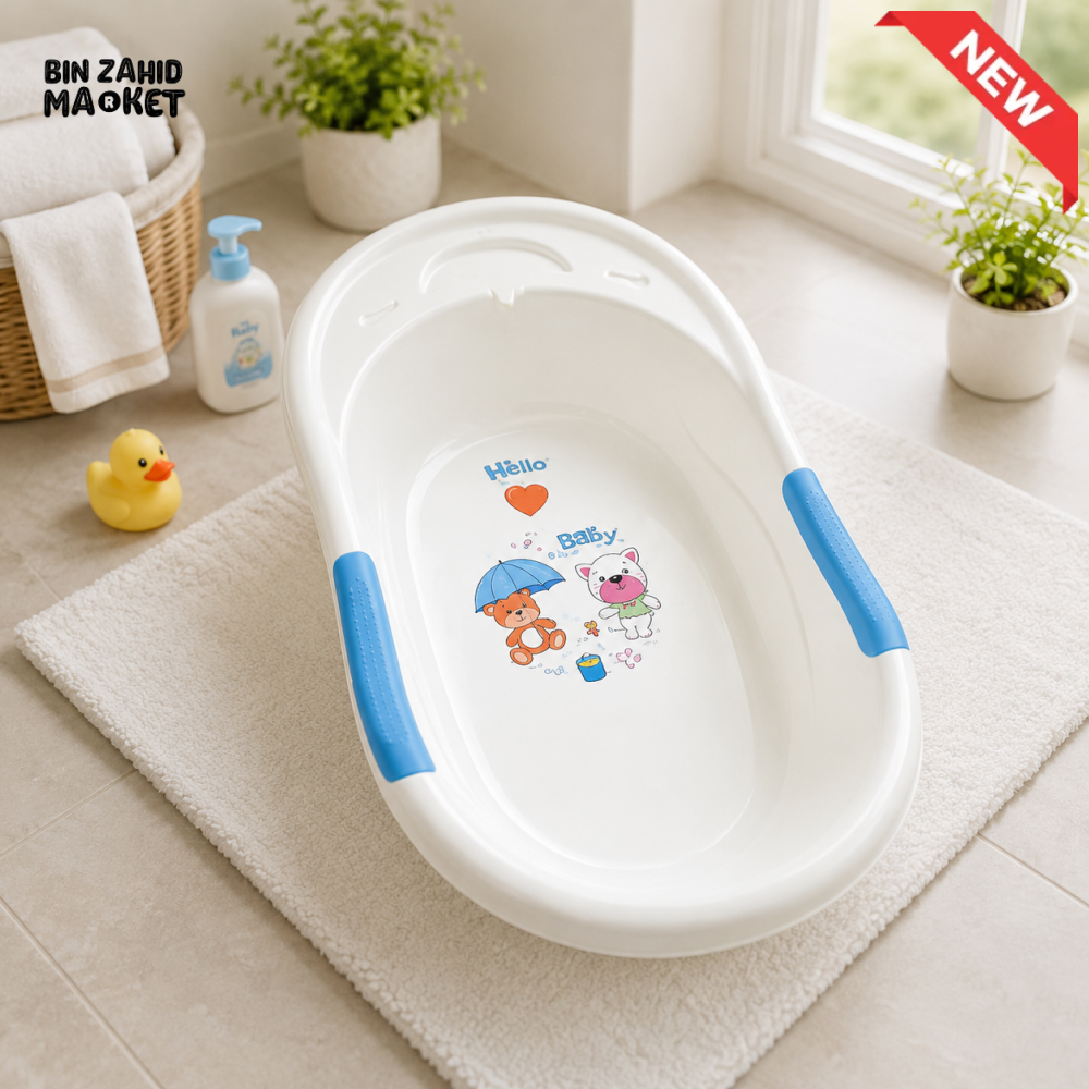 TINNIES BATH TUB – BLUE EASY DRAINING & NON-SLIP