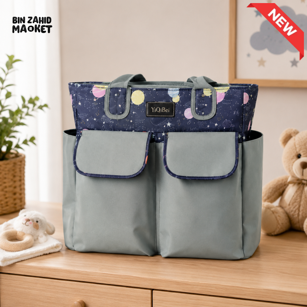 TINNIES COMPACT DIAPER BAG WITH CHANGING PAD – GREY