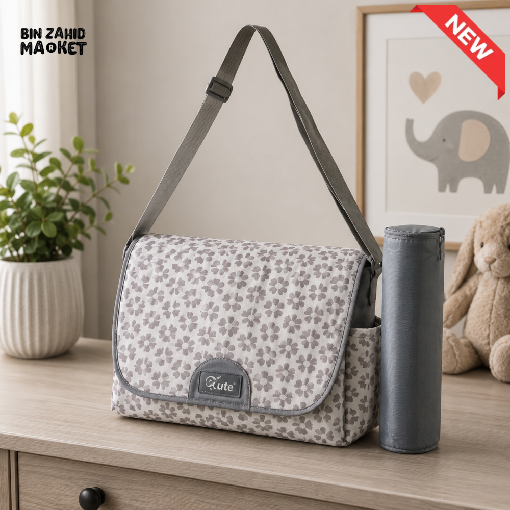 TINNIES COMPACT DIAPER BAG WITH CHANGING PAD – GREY
