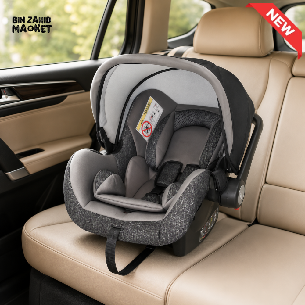 TINNIES GREY BABY CAR SEAT & CARRIER – REAR-FACING COMFORTABLE & SECURE