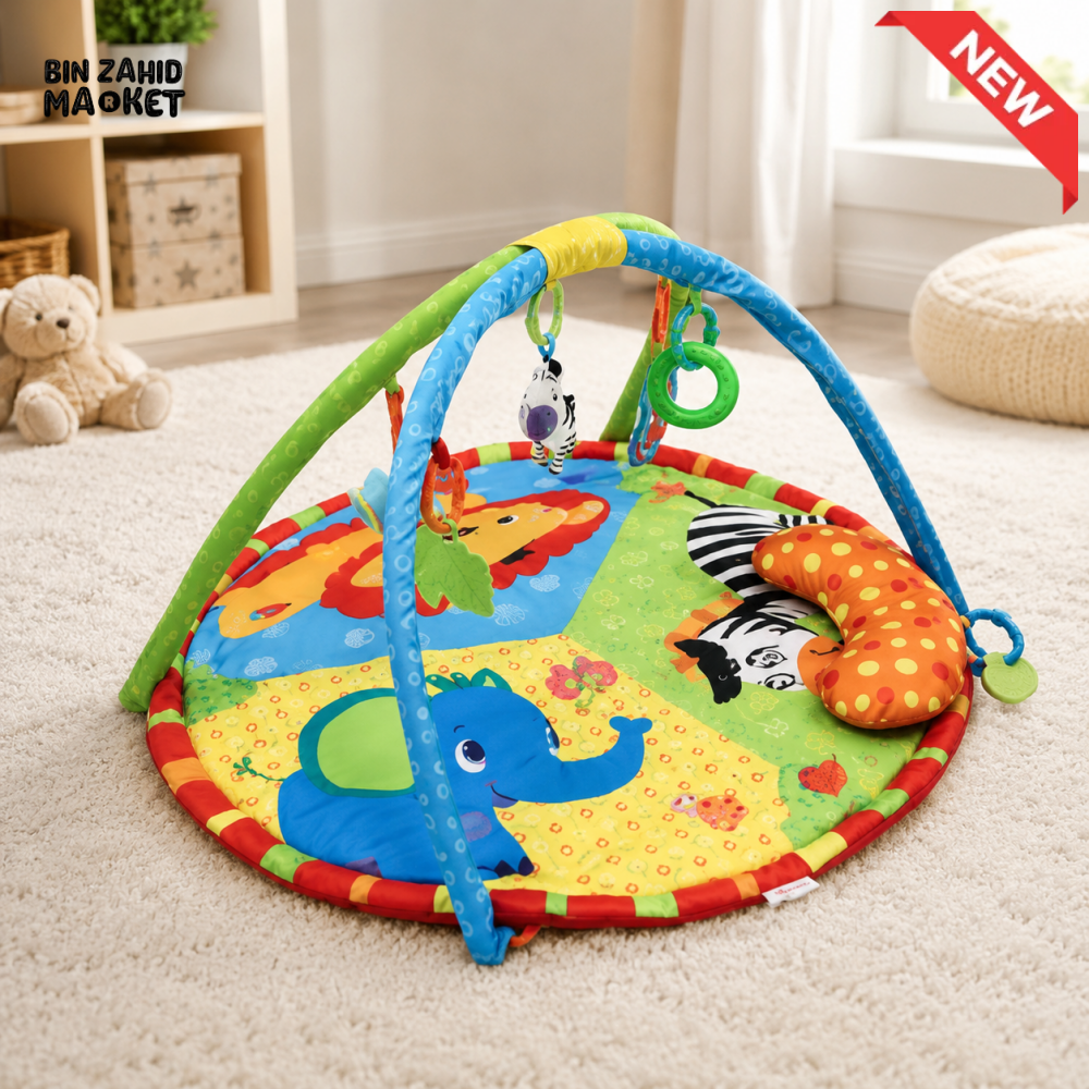 TINNIES UNISEX BABY PLAY MAT – 4-IN-1 ACTIVITY MAT WITH TOYS (0–12 MONTHS)