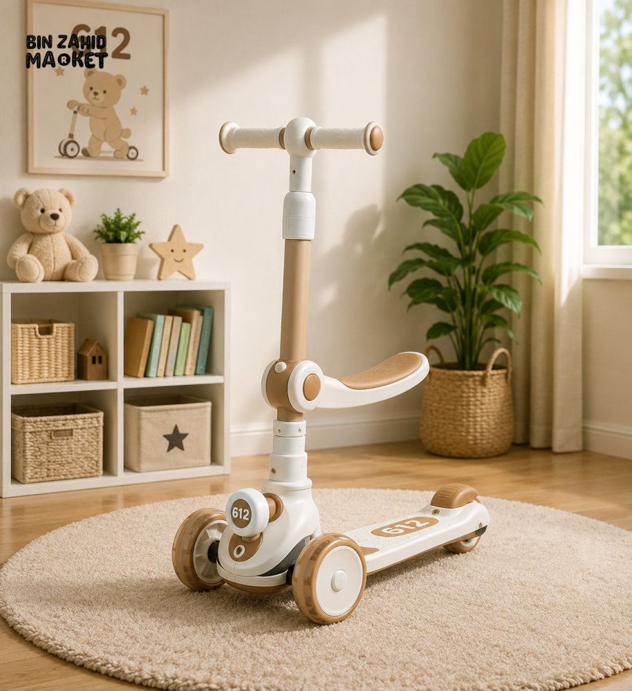 TODDLER SCOOTER WITH SEAT AND LEAN-TO-STEER DESIGN
