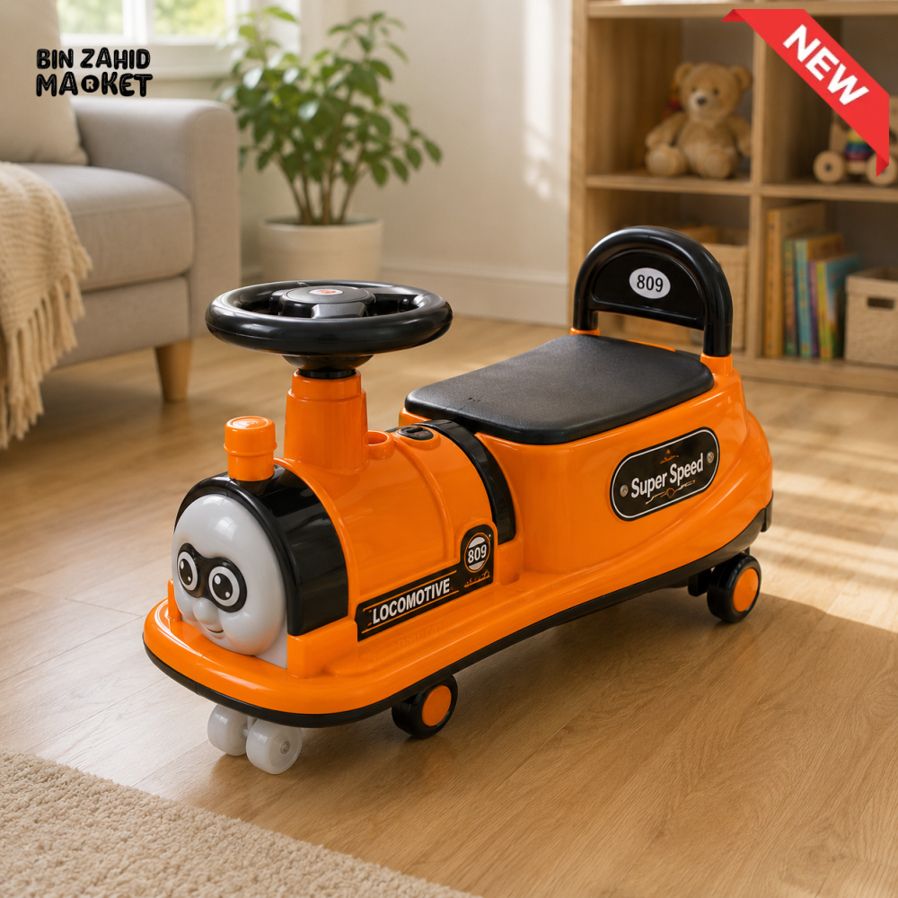 TRAIN STYLE AUTO BABY WALKER - ORANGE