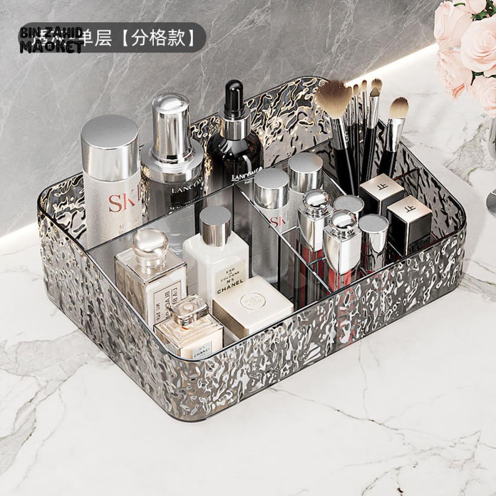 TRANSPARENT ACRYLIC COSMETIC ORGANIZER – LIPSTICK & BRUSH HOLDER DESKTOP DISPLAY STAND