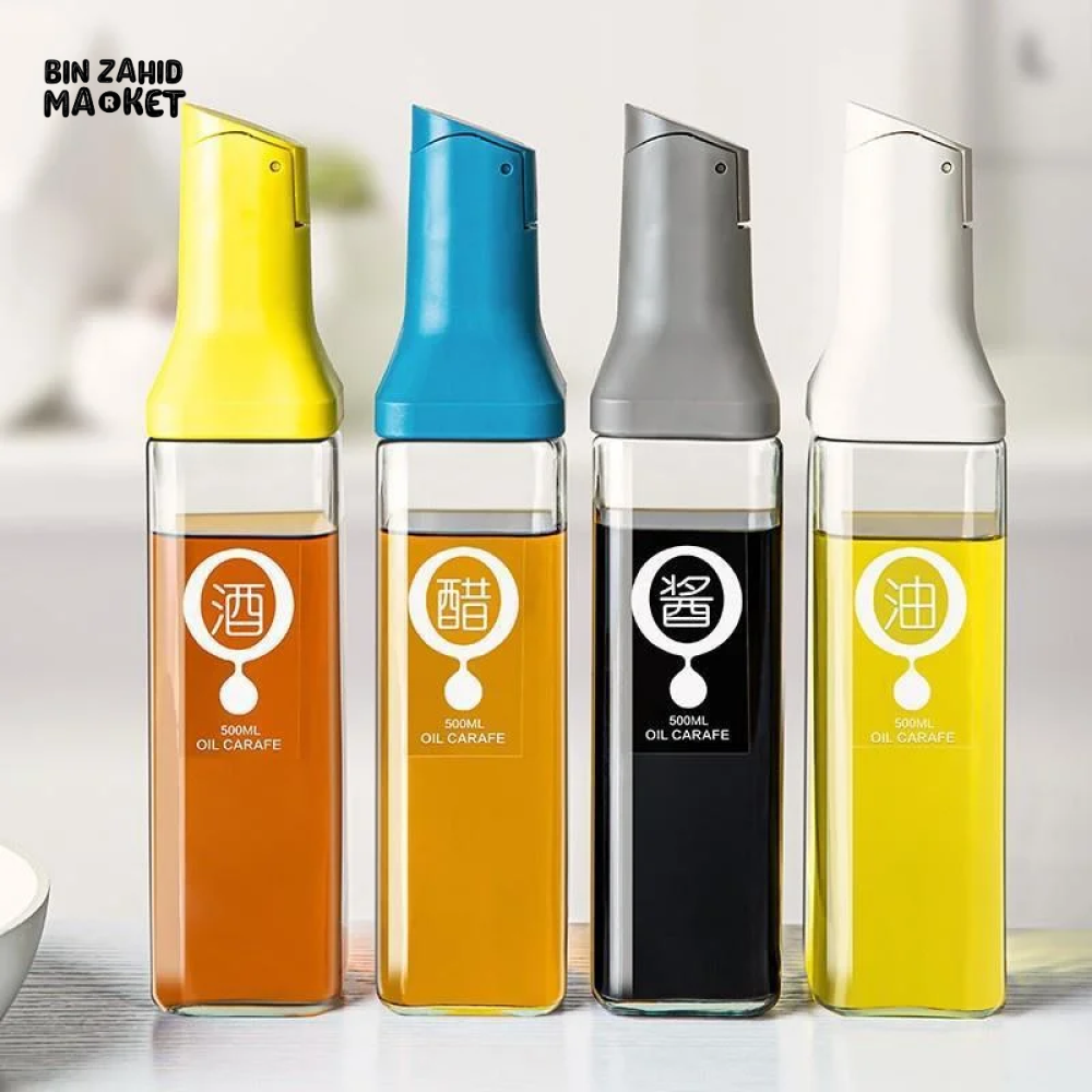 TRANSPARENT GLASS OLIVE OIL BOTTLE LEAK-PROOF MULTIFUNCTIONAL STORAGE BOTTLE