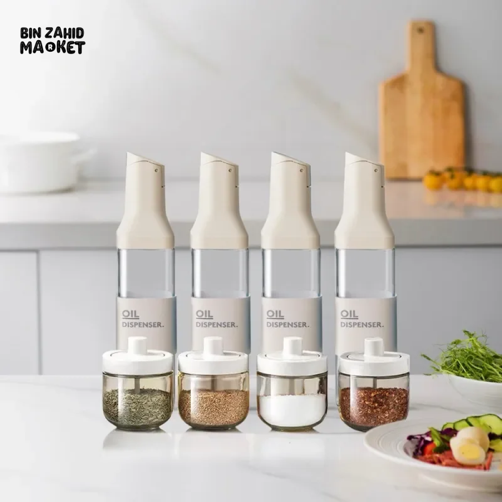 TRANSPARENT GLASS OLIVE OIL BOTTLE LEAK-PROOF MULTIFUNCTIONAL STORAGE BOTTLE