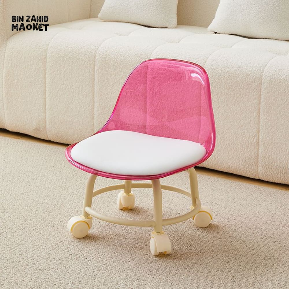 TRANSPARENT HEAVY DUTY MOVABLE - CHAIR WITH WHEELS