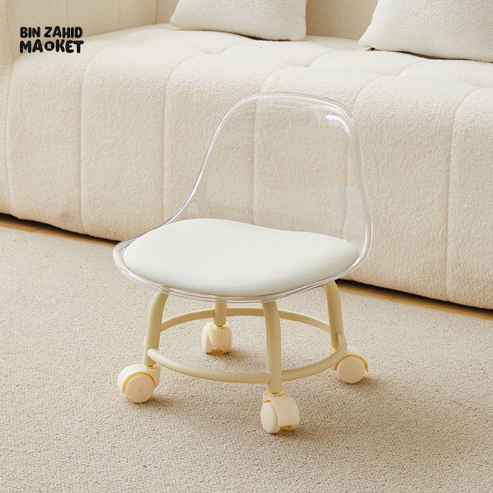 TRANSPARENT HEAVY DUTY MOVABLE - CHAIR WITH WHEELS