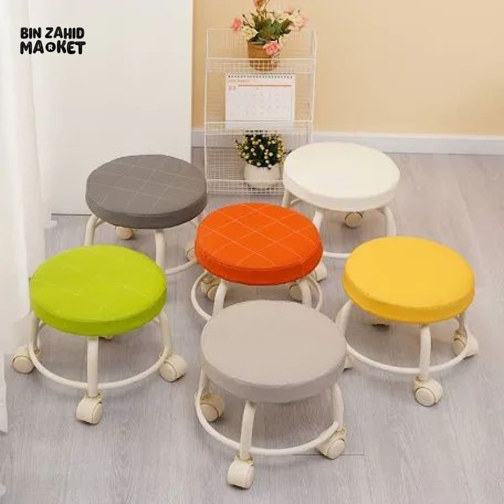 TRANSPARENT HEAVY DUTY MOVABLE - STOOL WITH WHEELS