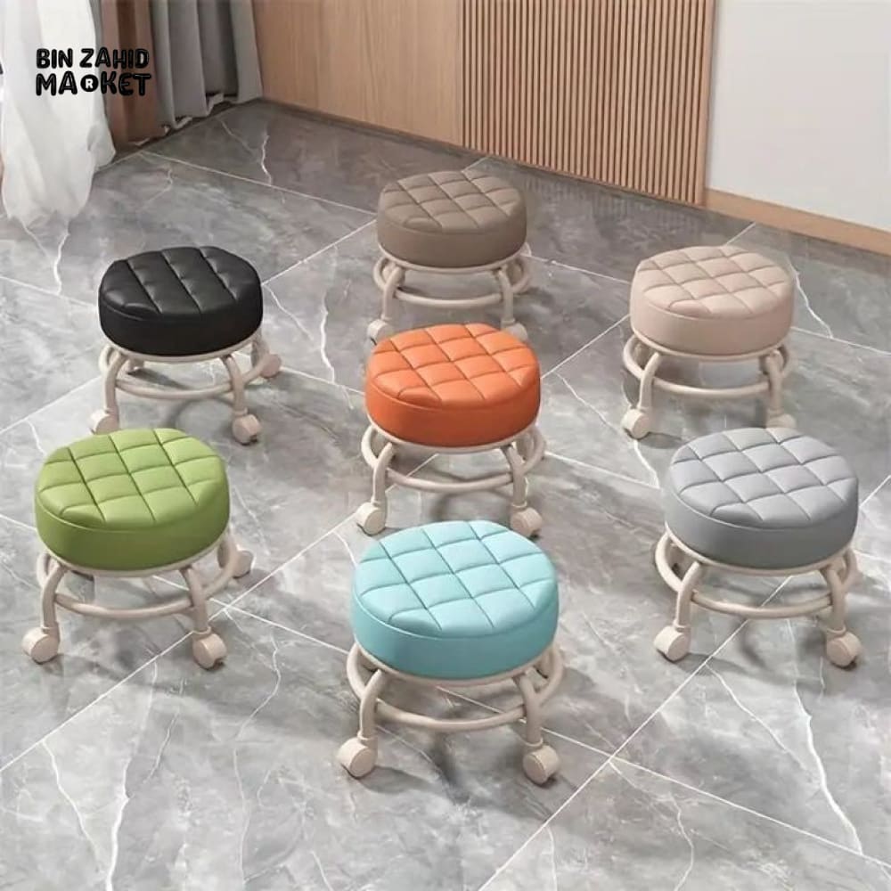 TRANSPARENT HEAVY DUTY MOVABLE - STOOL WITH WHEELS