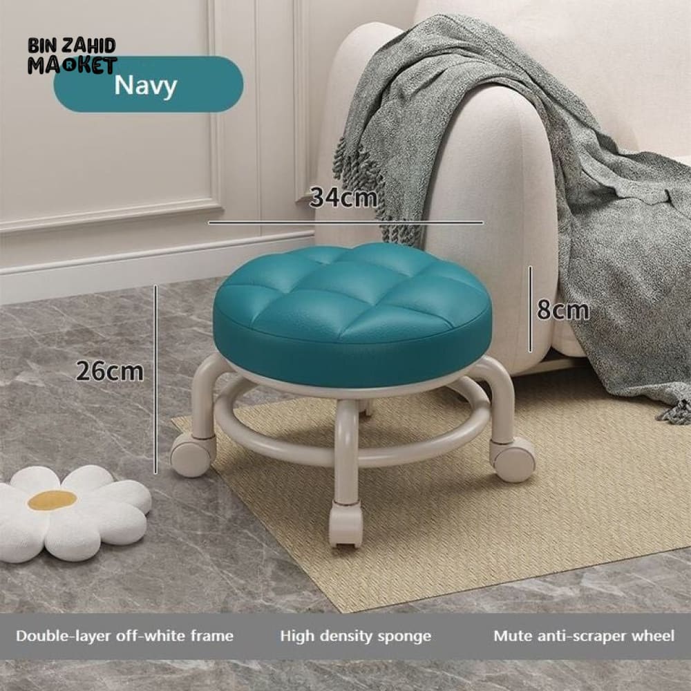 TRANSPARENT HEAVY DUTY MOVABLE - STOOL WITH WHEELS