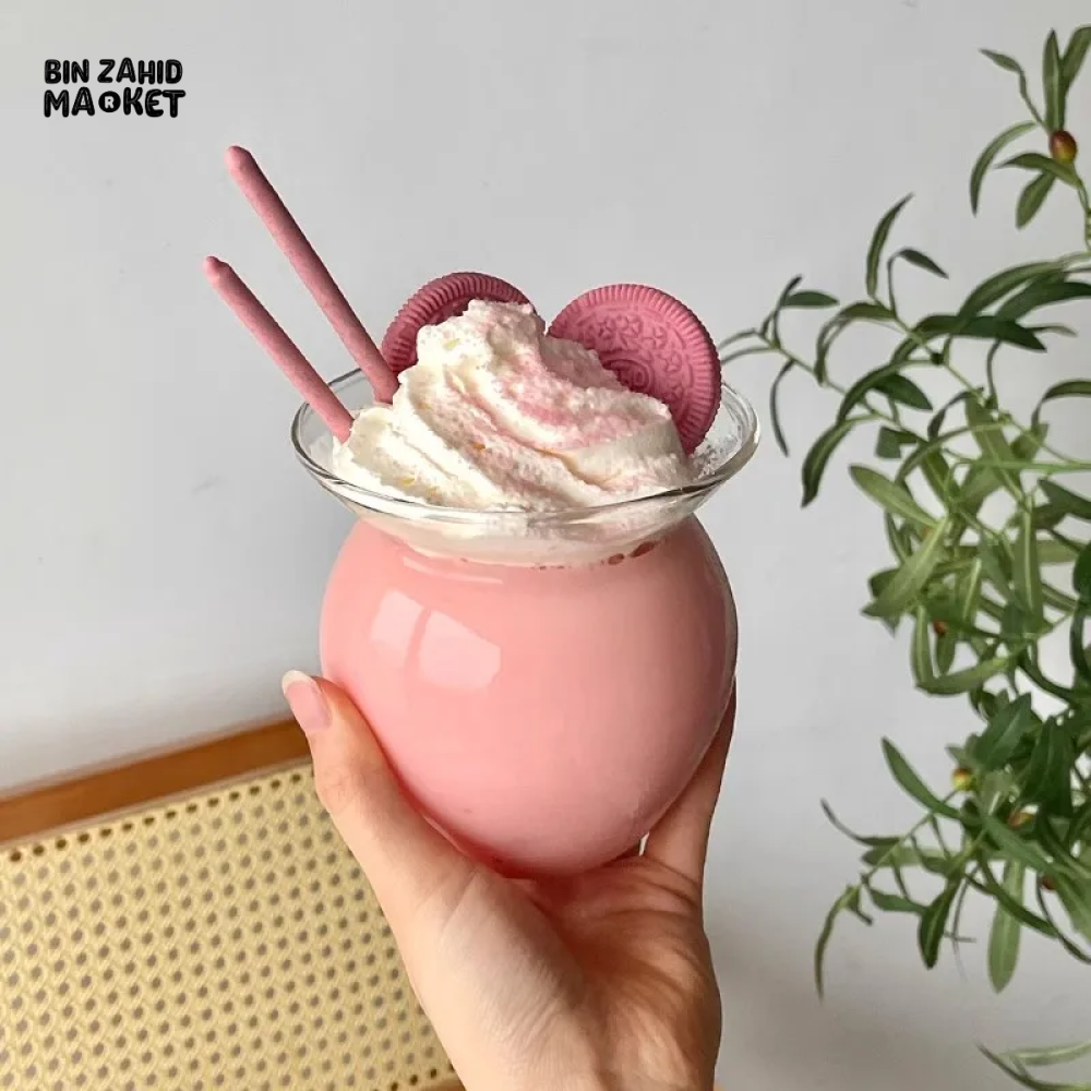 TRANSPARENT PERSONALIZED GLASS MILK TEA CUP HEAT-RESISTANT JAR FOR PEARL TEA ICE CREAM LEMON TEA & PARTY SUPPLIES