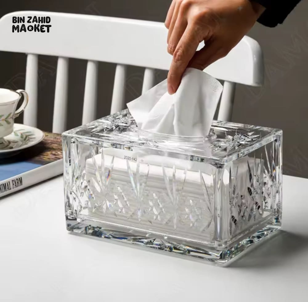 TRANSPARENT PREMIUM ACRYLIC TISSUE HOLDER