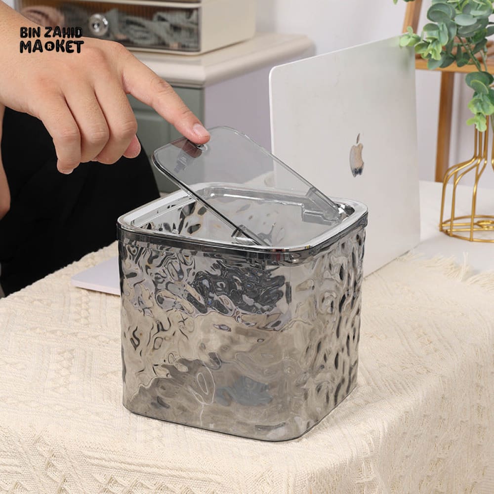 TRANSPARENT STORAGE BOX – ACRYLIC CONTAINER WITH LID DESK ORGANIZER