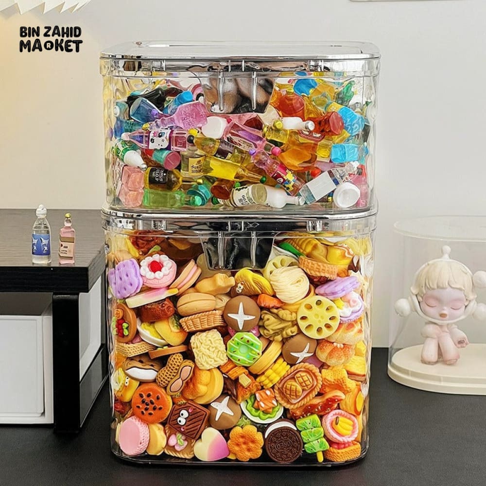 TRANSPARENT STORAGE BOX – ACRYLIC CONTAINER WITH LID DESK ORGANIZER