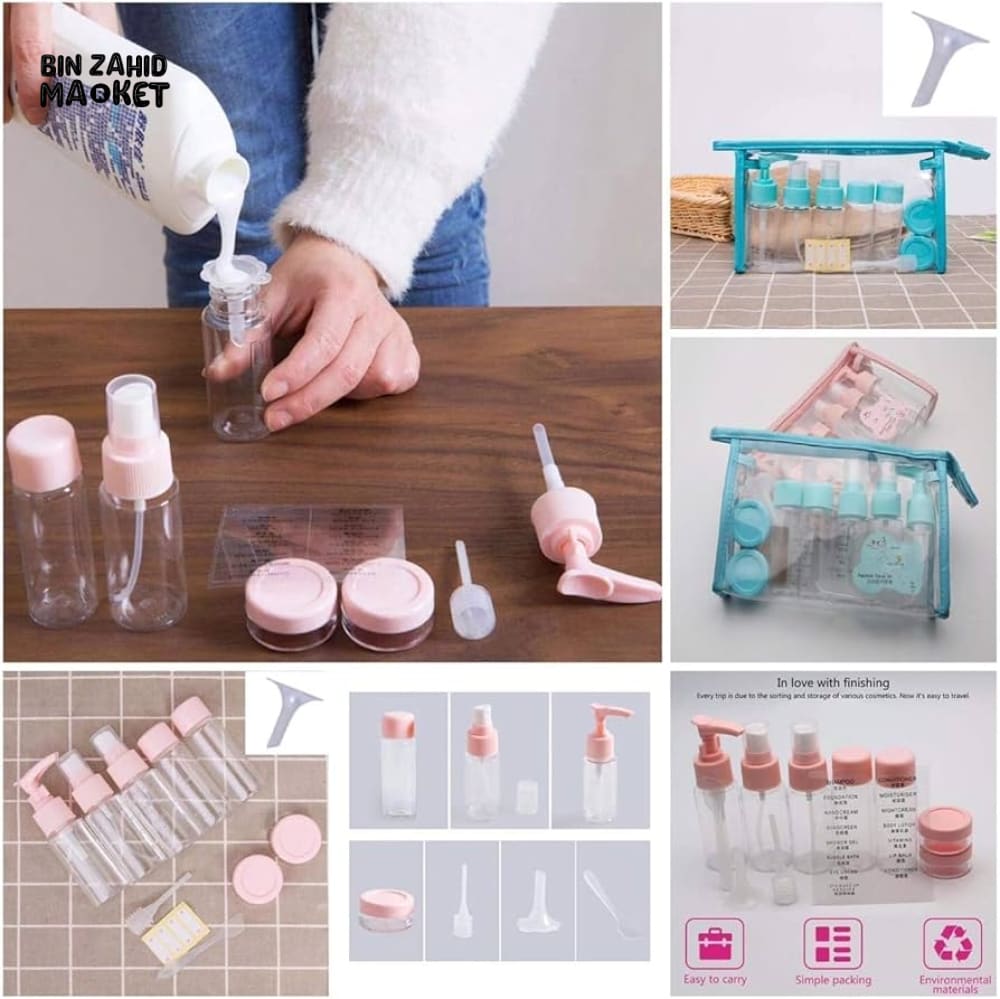 TRAVEL BOTTLES SET OF 6 | MINI COSMETIC CONTAINERS FOR WOMEN | MULTICOLOR