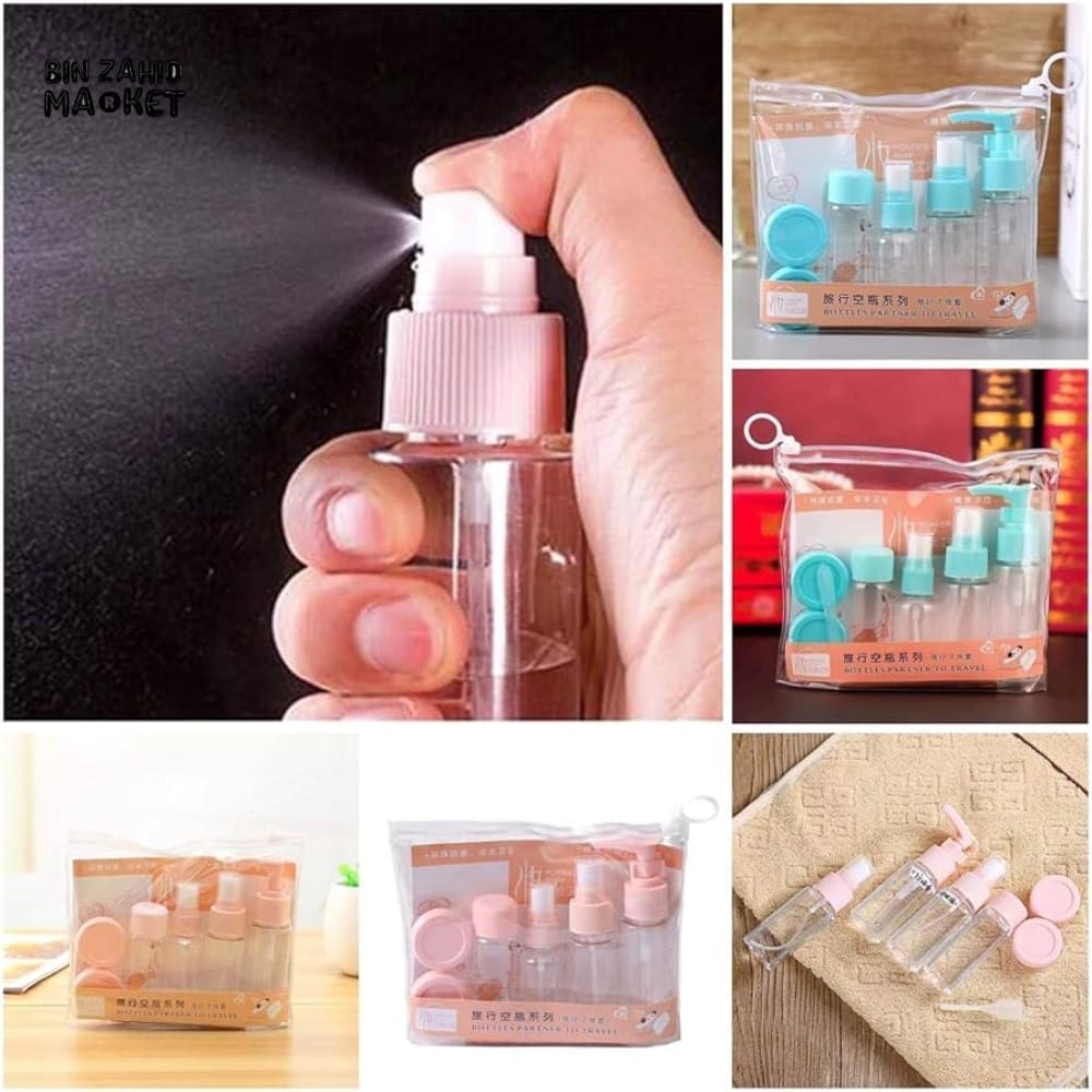 TRAVEL BOTTLES SET OF 6 | MINI COSMETIC CONTAINERS FOR WOMEN | MULTICOLOR