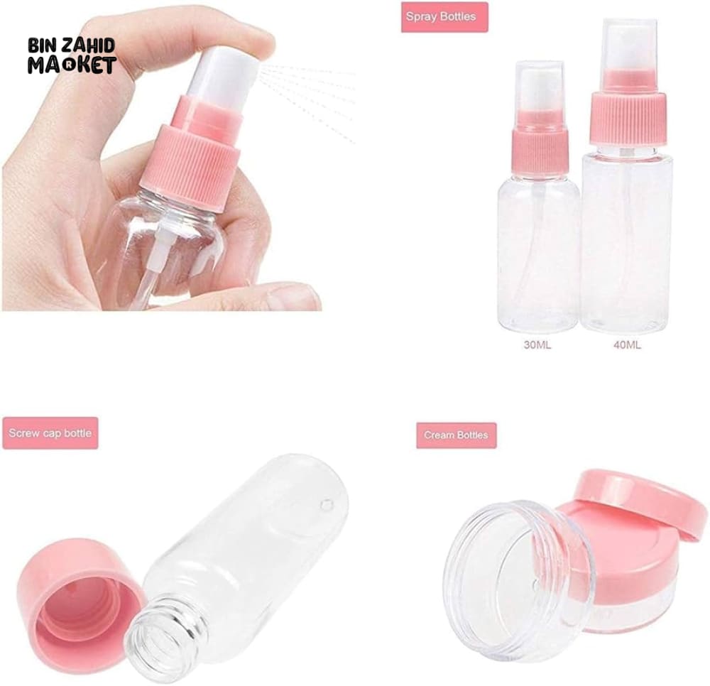 TRAVEL BOTTLES SET OF 6 | MINI COSMETIC CONTAINERS FOR WOMEN | MULTICOLOR