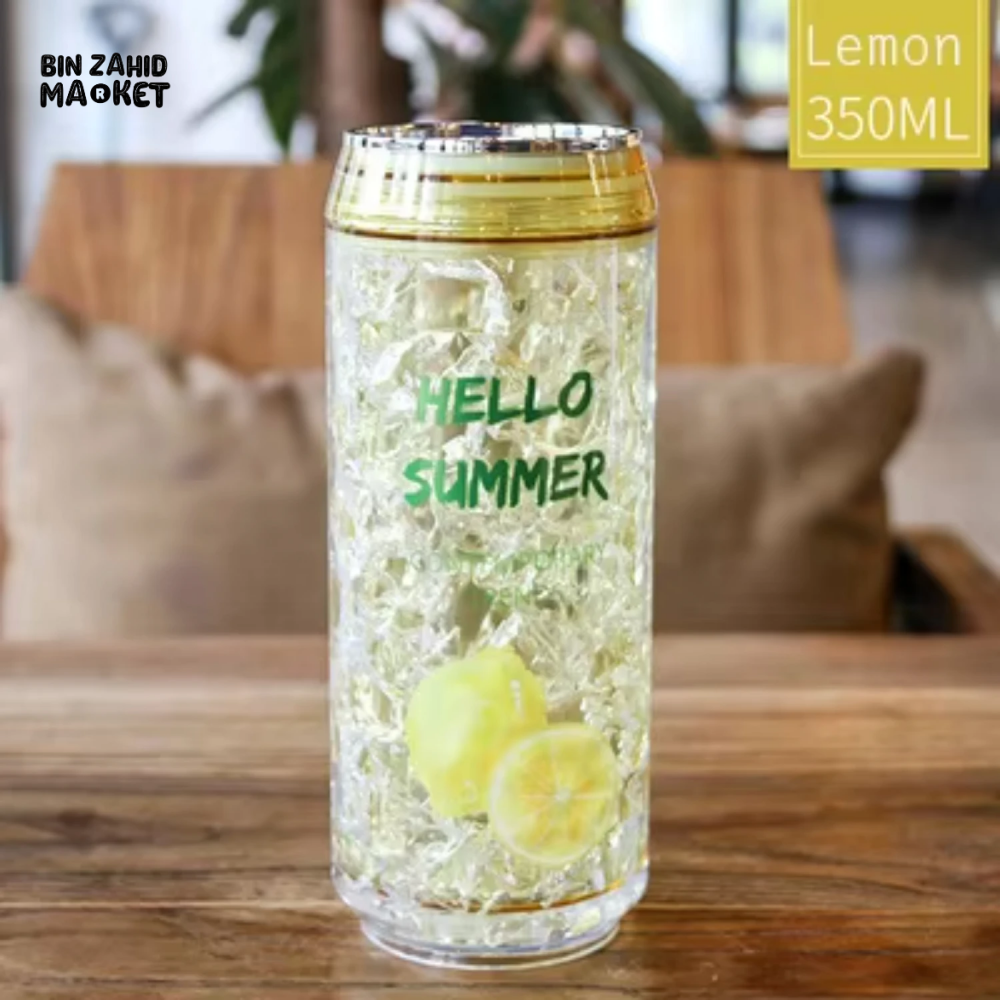 TRENDY CAN-SHAPED ICE CUP – KAWAII SUMMER WATER BOTTLE WITH LID LEAK-PROOF PERFECT FOR OUTDOOR SPORTS