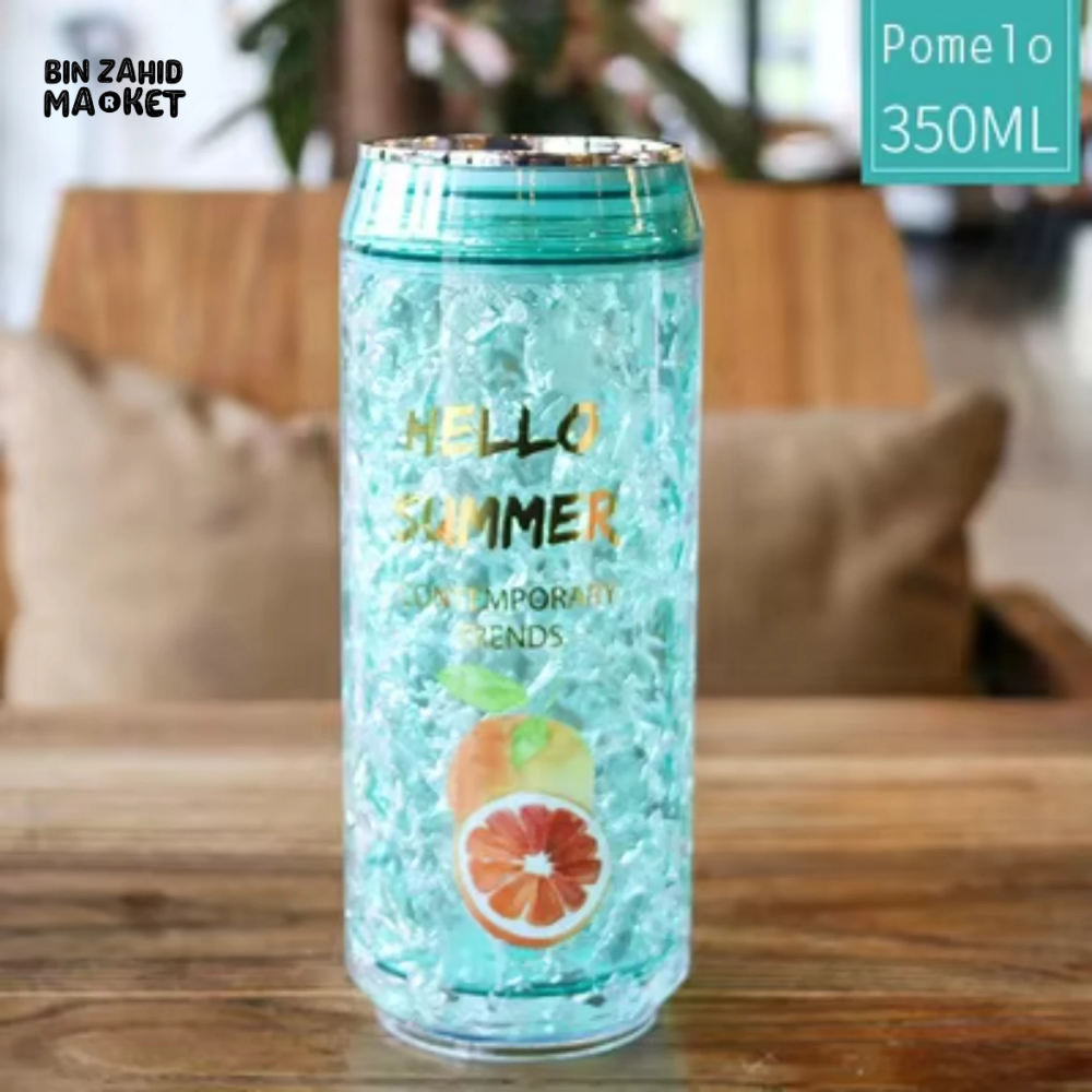 TRENDY CAN-SHAPED ICE CUP – KAWAII SUMMER WATER BOTTLE WITH LID LEAK-PROOF PERFECT FOR OUTDOOR SPORTS